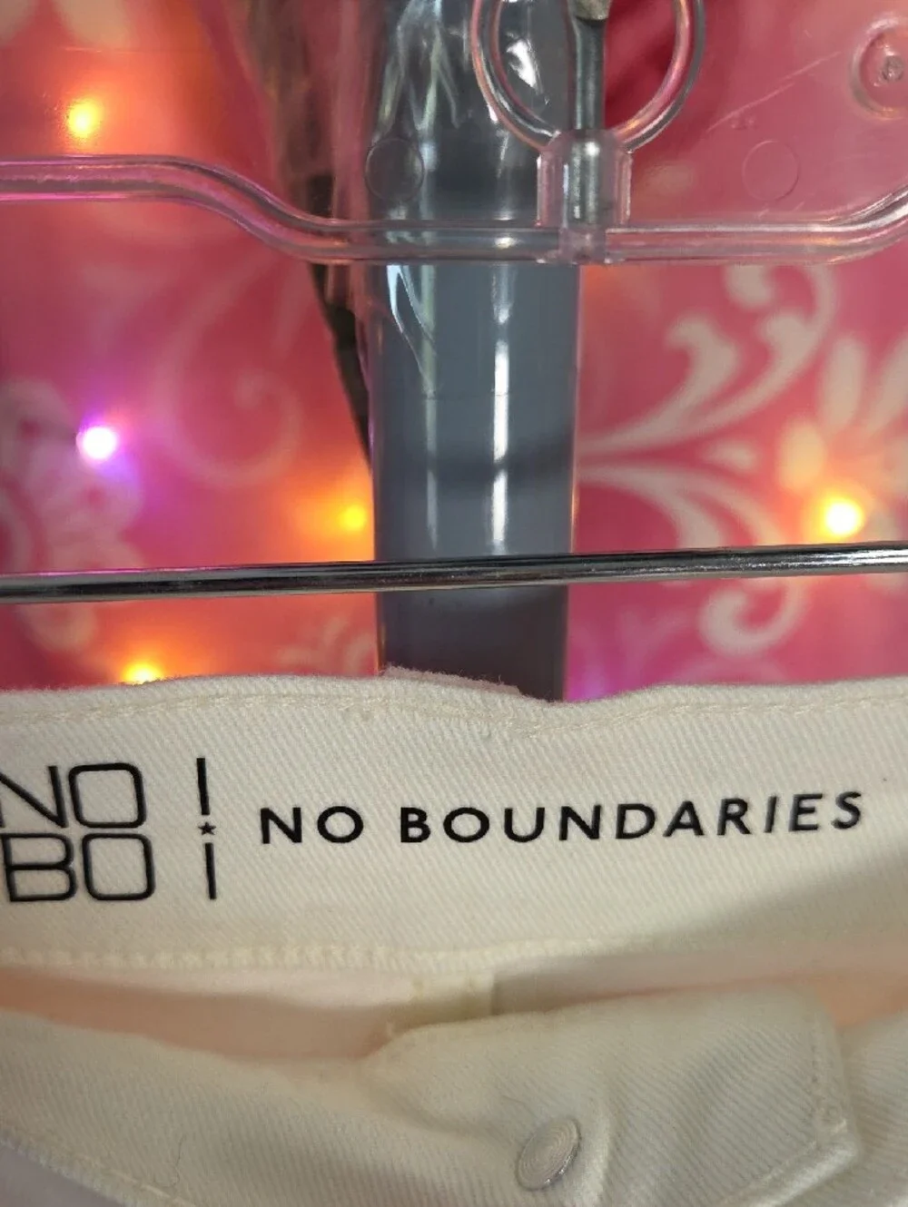 No Boundaries Cream Fringed Women's Denim Shorts